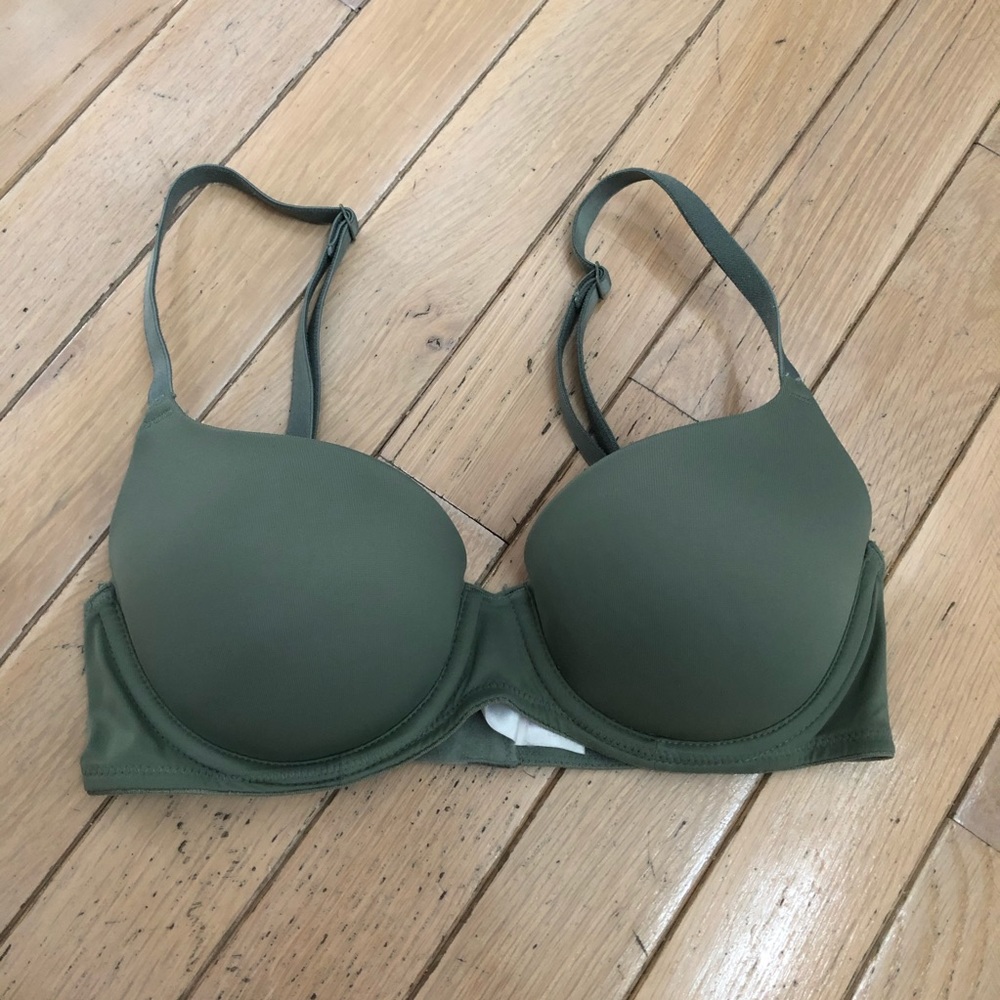PINK Bra in Hunter Green